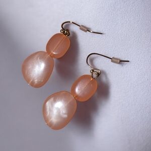Cato Peach and Gold Dangle Earrings